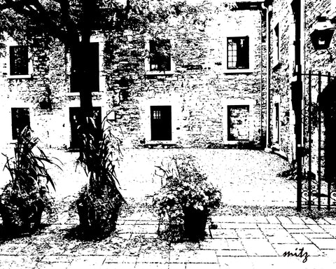 MTL Gibbys Courtyard BW